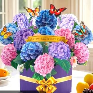 Colorful Floral Pop Up 3D Greeting Card